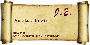 Jusztus Ervin névjegykártya